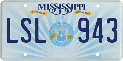MS license plate LSL943