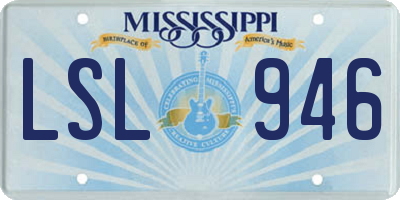 MS license plate LSL946