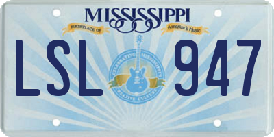 MS license plate LSL947