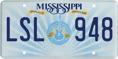 MS license plate LSL948
