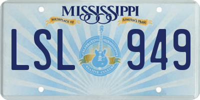 MS license plate LSL949
