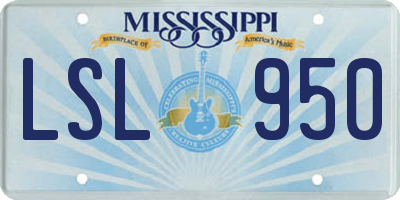 MS license plate LSL950
