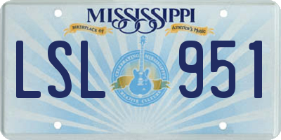 MS license plate LSL951