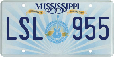 MS license plate LSL955