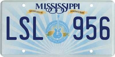 MS license plate LSL956
