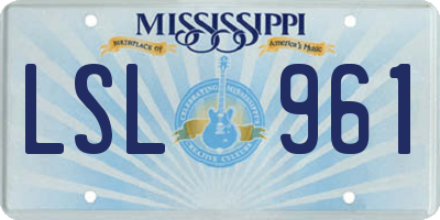 MS license plate LSL961