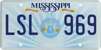 MS license plate LSL969
