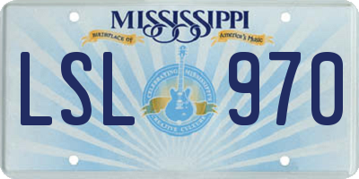 MS license plate LSL970