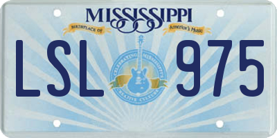 MS license plate LSL975