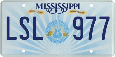 MS license plate LSL977