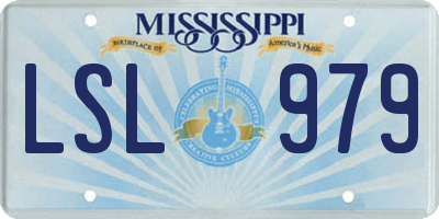 MS license plate LSL979