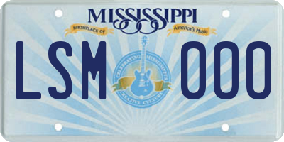 MS license plate LSM000