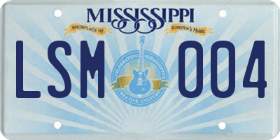 MS license plate LSM004