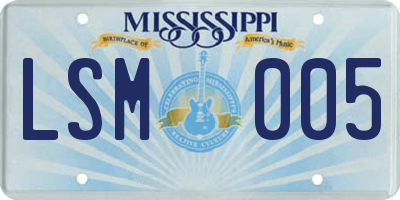 MS license plate LSM005