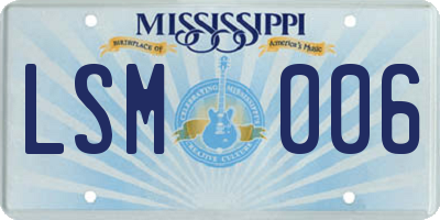 MS license plate LSM006