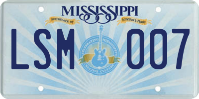 MS license plate LSM007