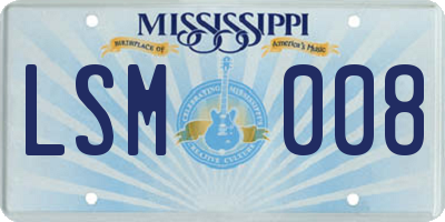 MS license plate LSM008