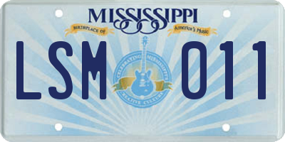 MS license plate LSM011