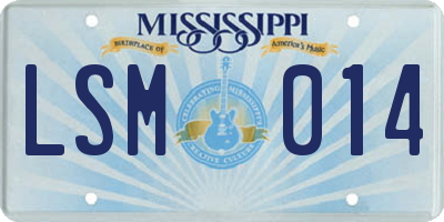 MS license plate LSM014