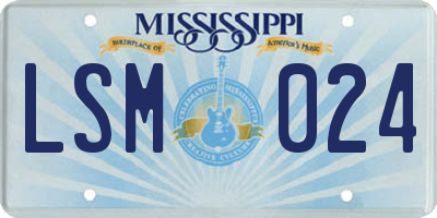 MS license plate LSM024