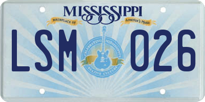 MS license plate LSM026