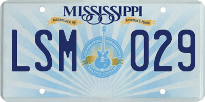 MS license plate LSM029