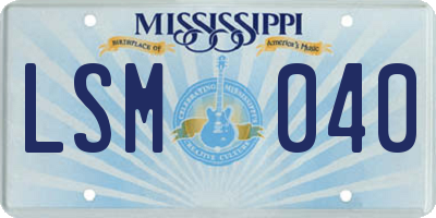 MS license plate LSM040