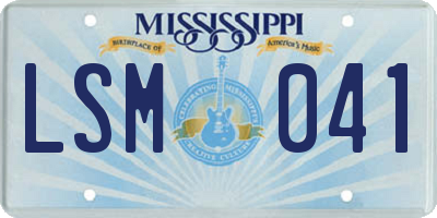 MS license plate LSM041