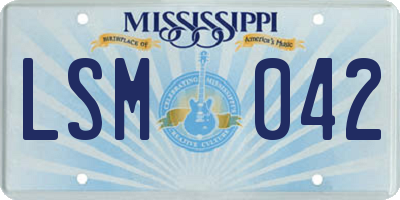 MS license plate LSM042