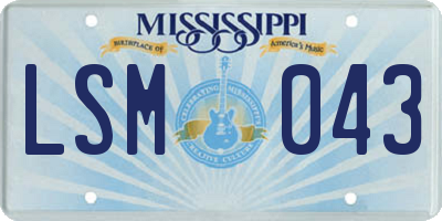 MS license plate LSM043