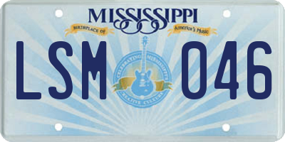 MS license plate LSM046