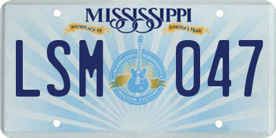 MS license plate LSM047