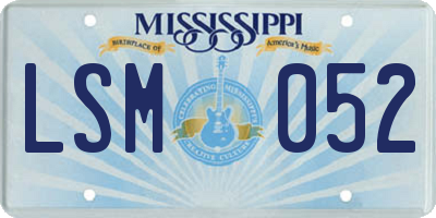 MS license plate LSM052