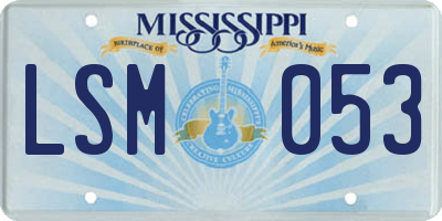 MS license plate LSM053