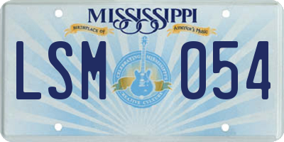 MS license plate LSM054