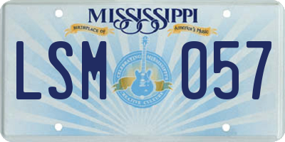 MS license plate LSM057