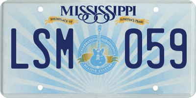 MS license plate LSM059