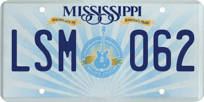 MS license plate LSM062