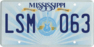 MS license plate LSM063