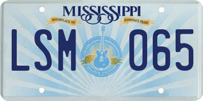 MS license plate LSM065