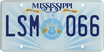 MS license plate LSM066