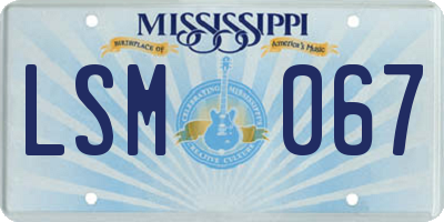MS license plate LSM067