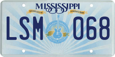 MS license plate LSM068