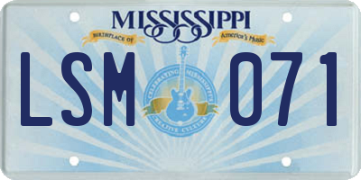 MS license plate LSM071