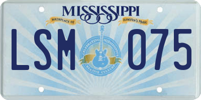 MS license plate LSM075