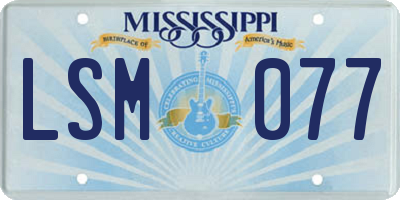 MS license plate LSM077