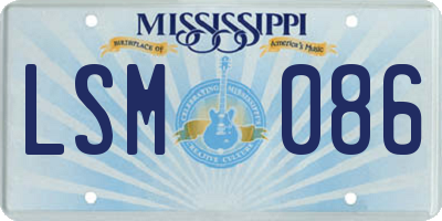 MS license plate LSM086