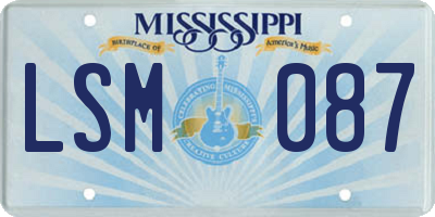 MS license plate LSM087
