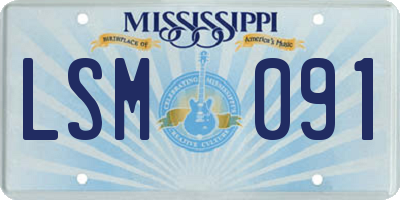 MS license plate LSM091