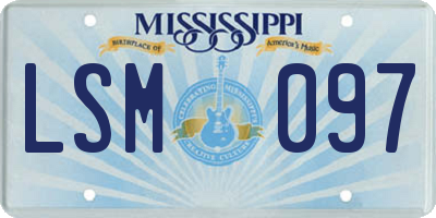 MS license plate LSM097